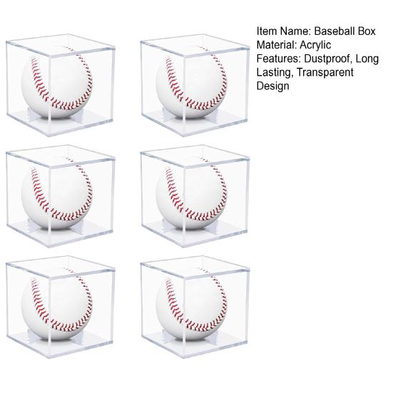1/3/6 ks Vitrína na baseballové míče Průhledný design Prachotěsná UV ochrana Akrylový držák na baseballové míče Zobrazovací box