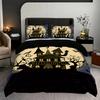 Halloween Theme Bedding Set 3D Printed Duvet Cover Set Skin-Friendly Single Double Size Halloween Decor Duvet Cover Set Gifts