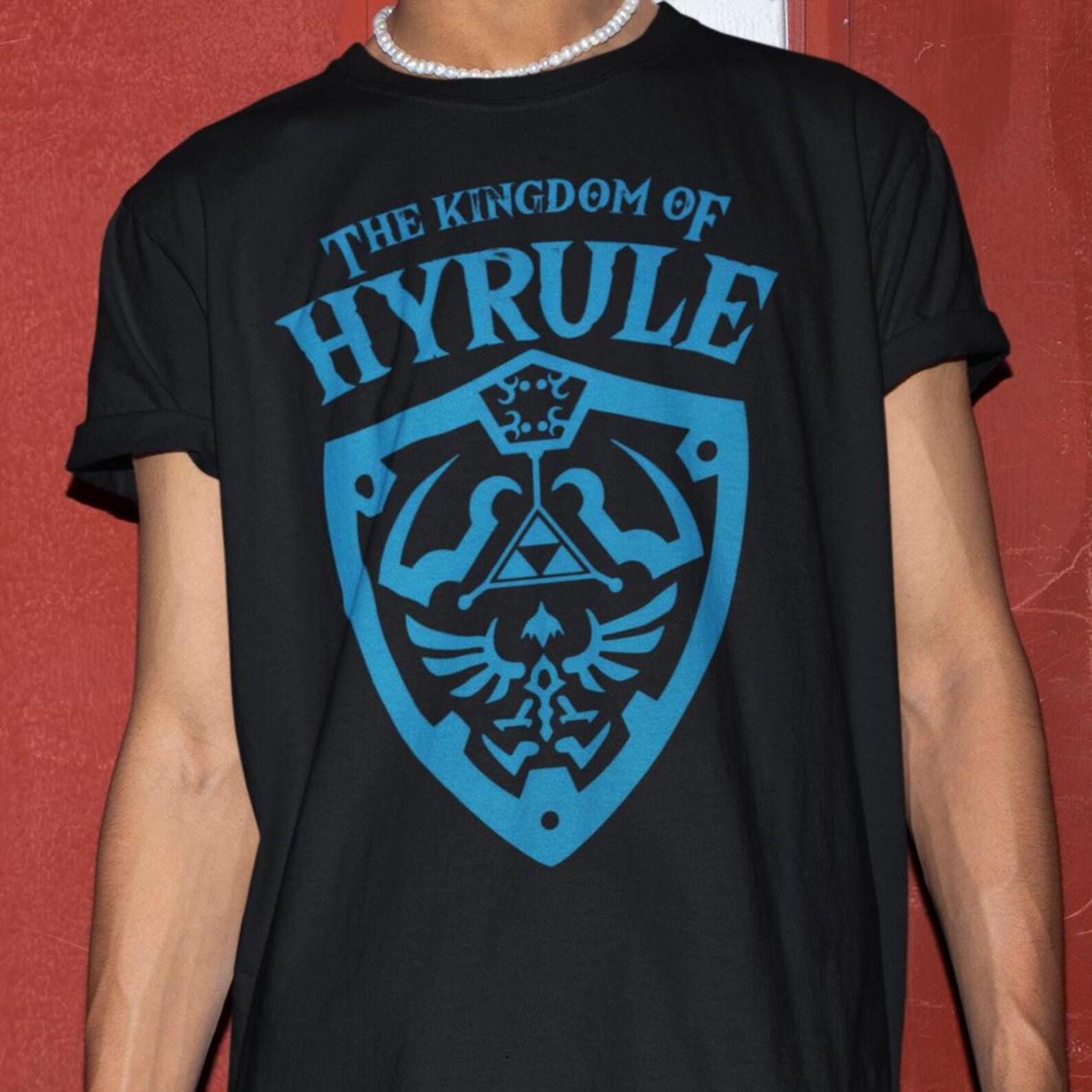 Kingdom of Hyrule Logo Shirt - Zelda Game Crest Tee,Loz Fantasy Apparel M