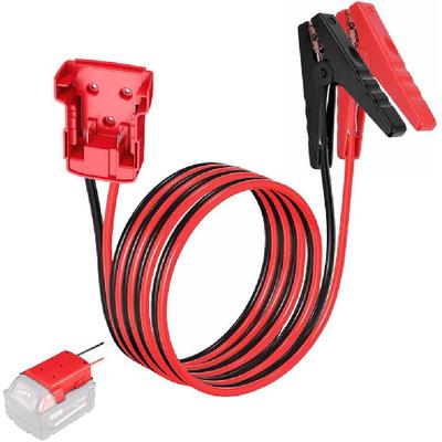 Jumper Cables Alligator Clips Compatible With Mil.Waukee M18 18V Batteries, Silicone Wire 8AWG 2FT Automotive Booster Cables For Jump Starting Tool