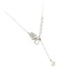 S925 Sterling Silver Collarbone Necklace Link Chain for Girls Summer Shell Pearl Moissanite Pendant Light Luxury Style