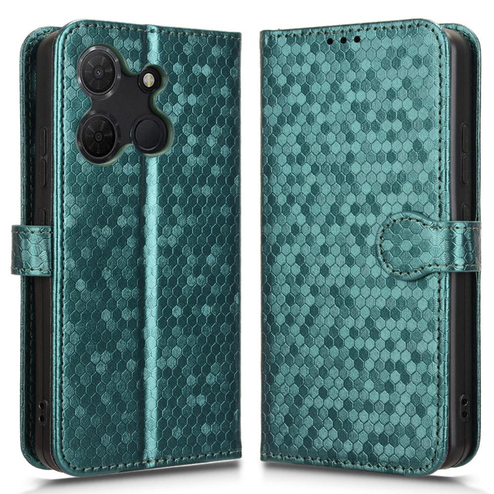 For TCL 503 Wallet Case Dot Pattern Imprint PU Leather Phone Cover
