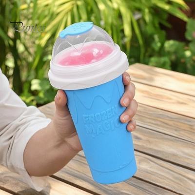 Easy Smoothie Squeeze Cup Slush Maker Cup, Portable Ice Silicone Food Grade with Lid, Slushie for Juice Milk Soda Family Summer