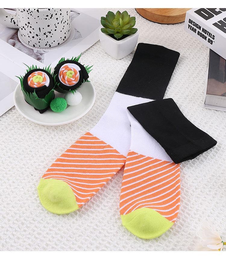 Damen-Geruchshemmende Lachs-Sushi-Socken - Verdickte Baumwoll-Kniestrümpfe für Herbst/Winter