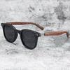 New Men Vintage Wooden Frame Sunglasses Classic Design Square Uv400 Sun Glasses Coating Lens Driving Eyewear For Male Women