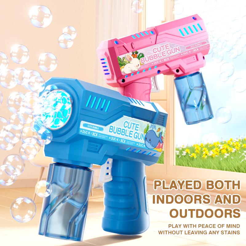 6 Hole Light Bubble Gun Toy Handheld Bubble Gun Outdoor Wedding/event/game/interactive Without Battery Bubble Water