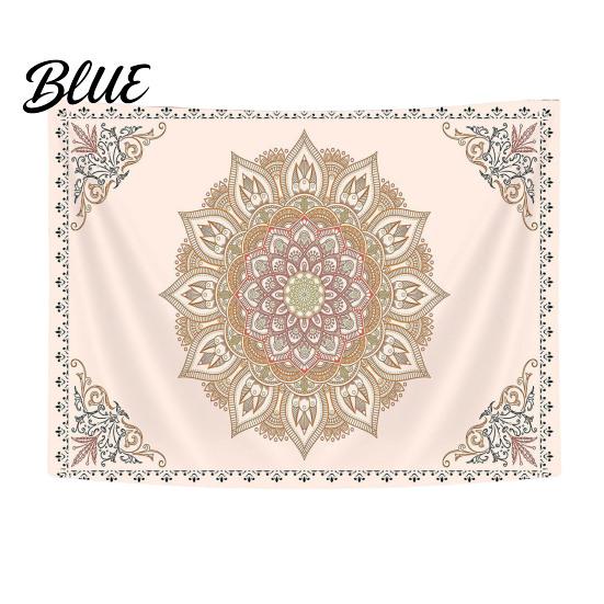 Retro Style Wall for Dorm Circular Pattern Tapestry Indian Hanging Bohemian Tapestry Rectangular Bedroom Living