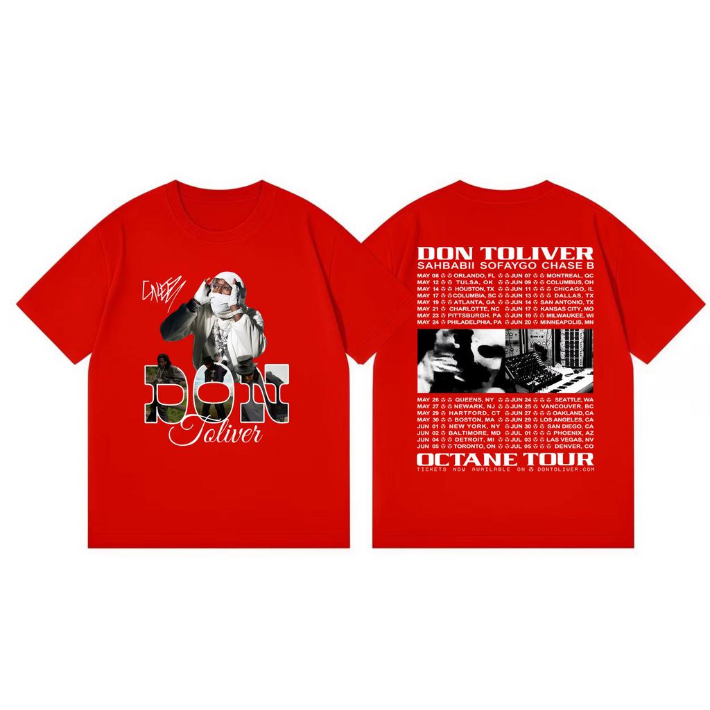 Rapper Don Toliver Octane Tour 2026 Magliette Grafiche Streetwear Moda Hip Hop T-shirt Unisex Donna Estate Casual Magliette Larghe