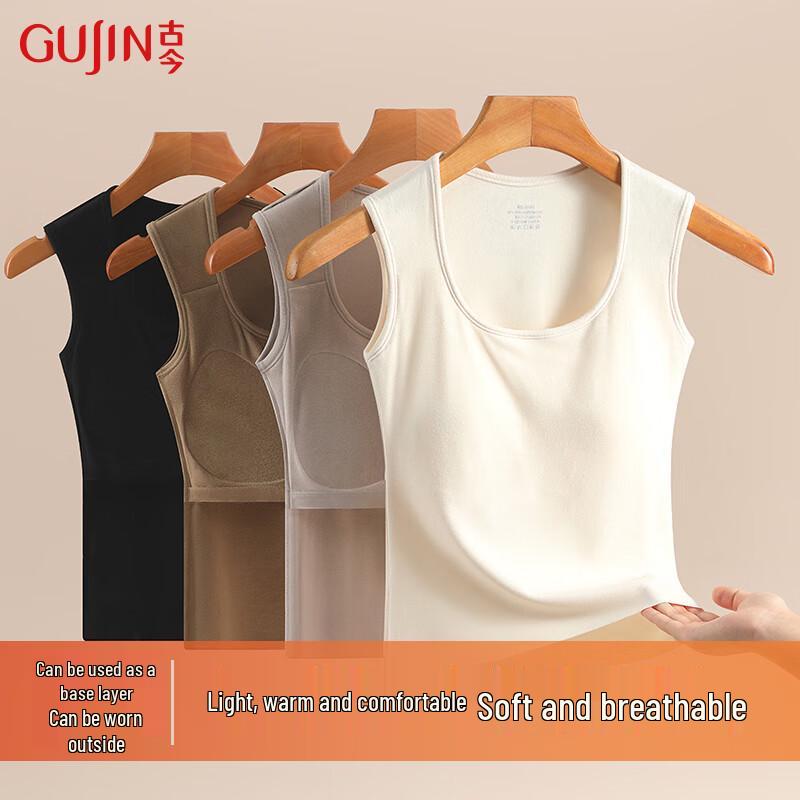 GUJIN Women s Thermal Camisole with Built-in Bra L