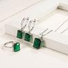 4Pcs/Set Finger Ring Rectangle Shape Shiny Charming Cubic Zirconia Vintage Pendant Dress Up Anti-rust