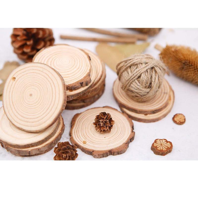 10 adet Doğal Çam Yuvarlak Bitmemiş Ahşap Dilimleri Daireler Ağaç Kabuğu Ile Günlük Diskler DIY El Sanatları Düğün Parti Boyama