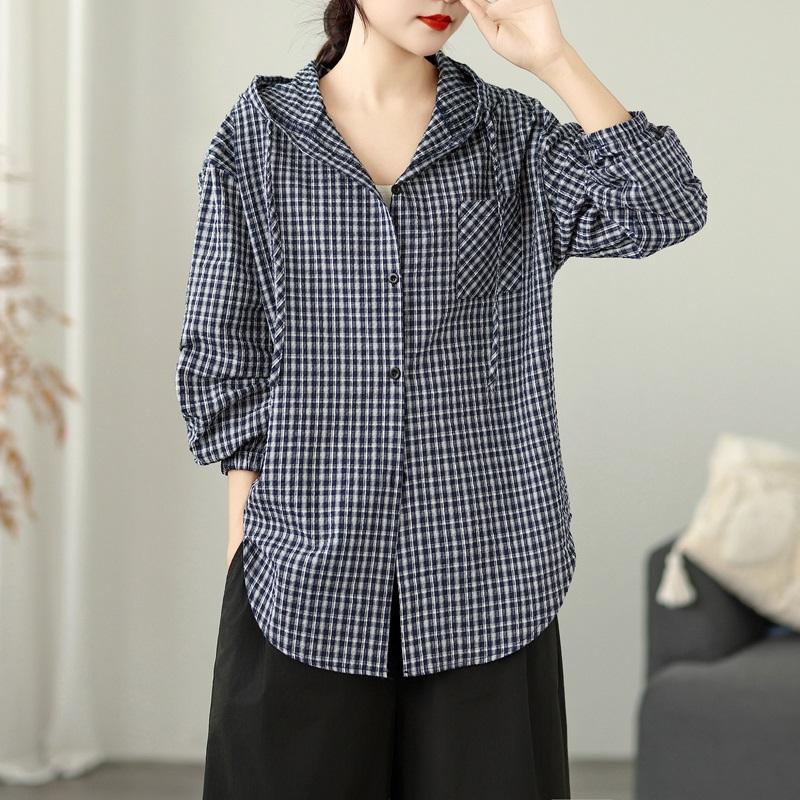 long sleeve oversized vintage shirts & blouses for blouse Casual loose spring autumn tops women button up shirt