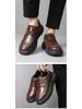 Men's 2025 Retro Trend Thick Sole Height-Increasing Leather Loafers - Black/Brown