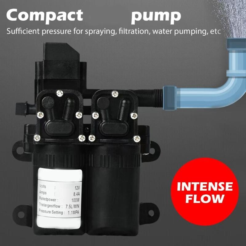 Car Washer 12V Booster Pump High Flows Capacity Diaphragm Pump For Home Garden And Car Washing Easy to Installation