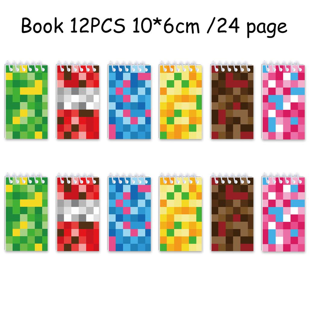 Notebook Pixel Minecraft With Cartoon Design For Student Diaries And Events