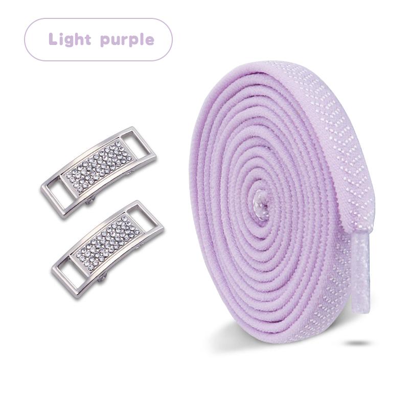 Silver Diamond Lock Shoelaces without ties Flat Shoelace for Shoes accessories Elastic Laces Sneakers Tennis No Tie Shoe laces