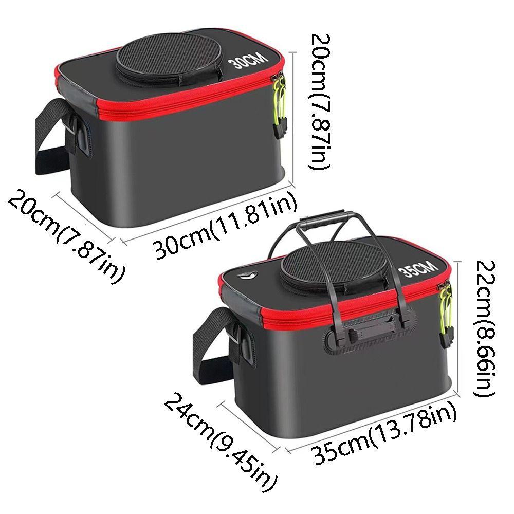 Water-Resistant Foldable Fishing Bucket EVA Thickened Live Fish Tackle Box Durable Lightweight Fish Oxygenation Pump Container