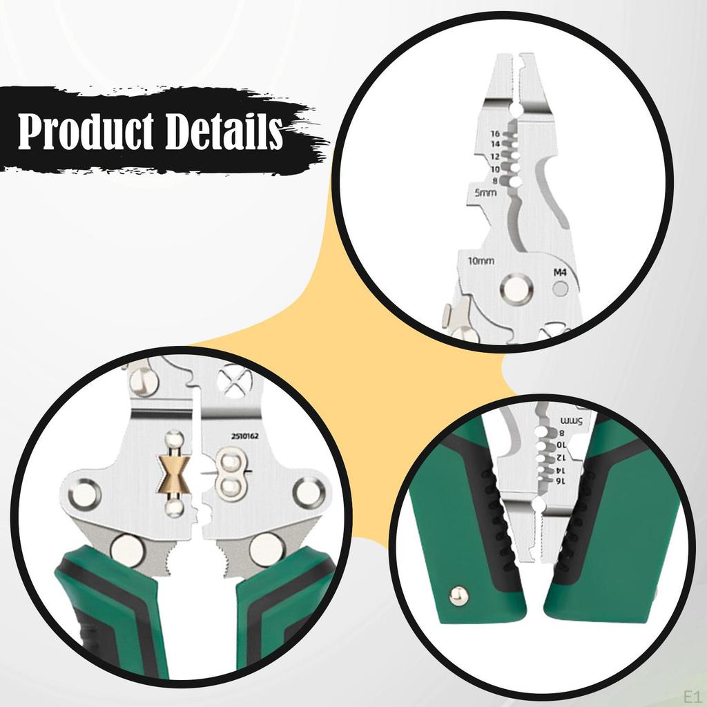 Wire Stripper Stripping Tool Clamping Folding Versatile Crimping Electrical Pliers Crimper for