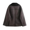 Spring and Winter Velvet Coat Faux Leather Jacket Top Lapel Loose Fashion Casual Style Warm Coat