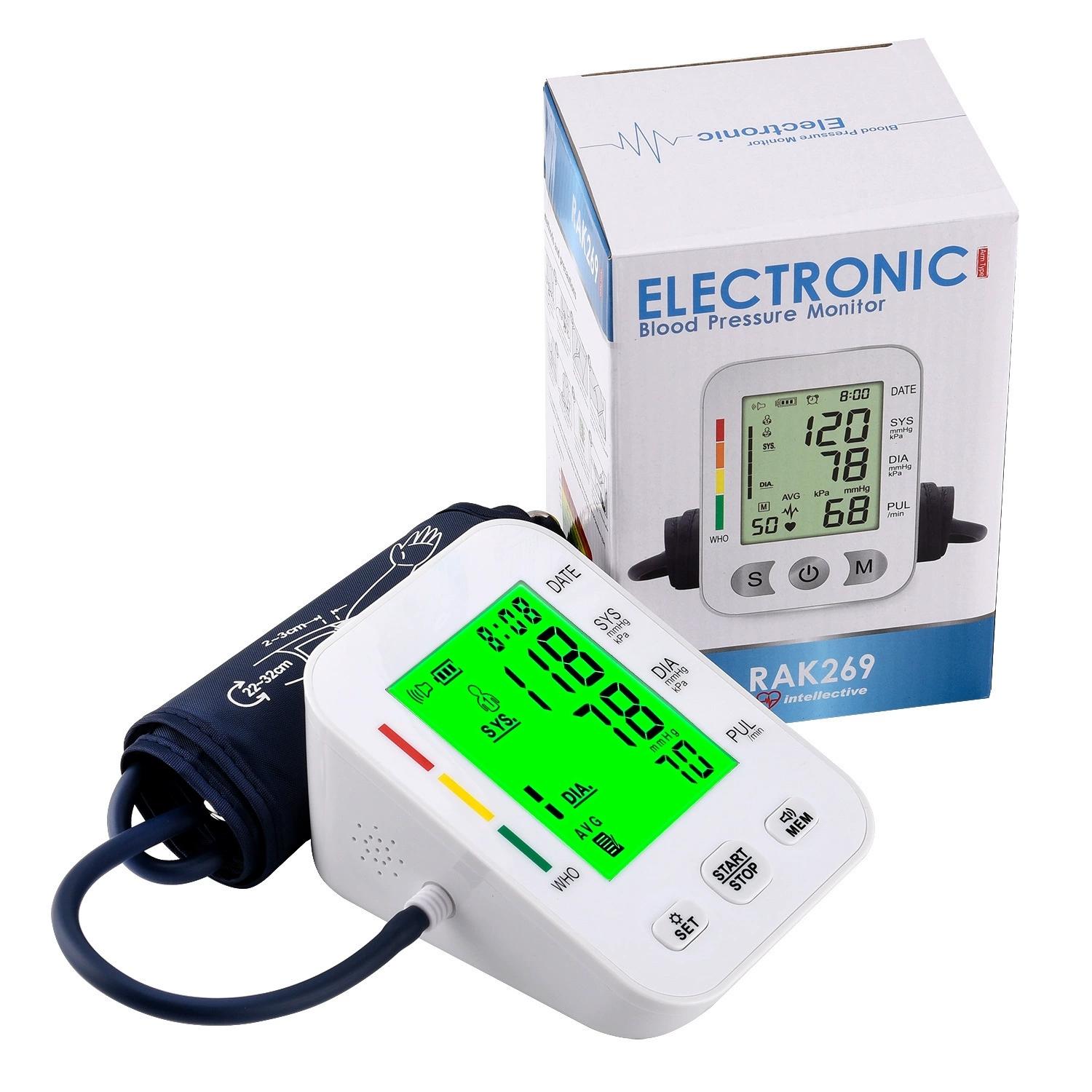 Portable Electronic Digital High Blood Pressure Monitor for Upper Arm Medical BP Machine Voice Sphygmomanometer for Home Use Plastic