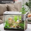 Eco-Friendly Desktop Fish Tank - Small Transparent Goldfish Aquarium for Home or Coffee Table Decor