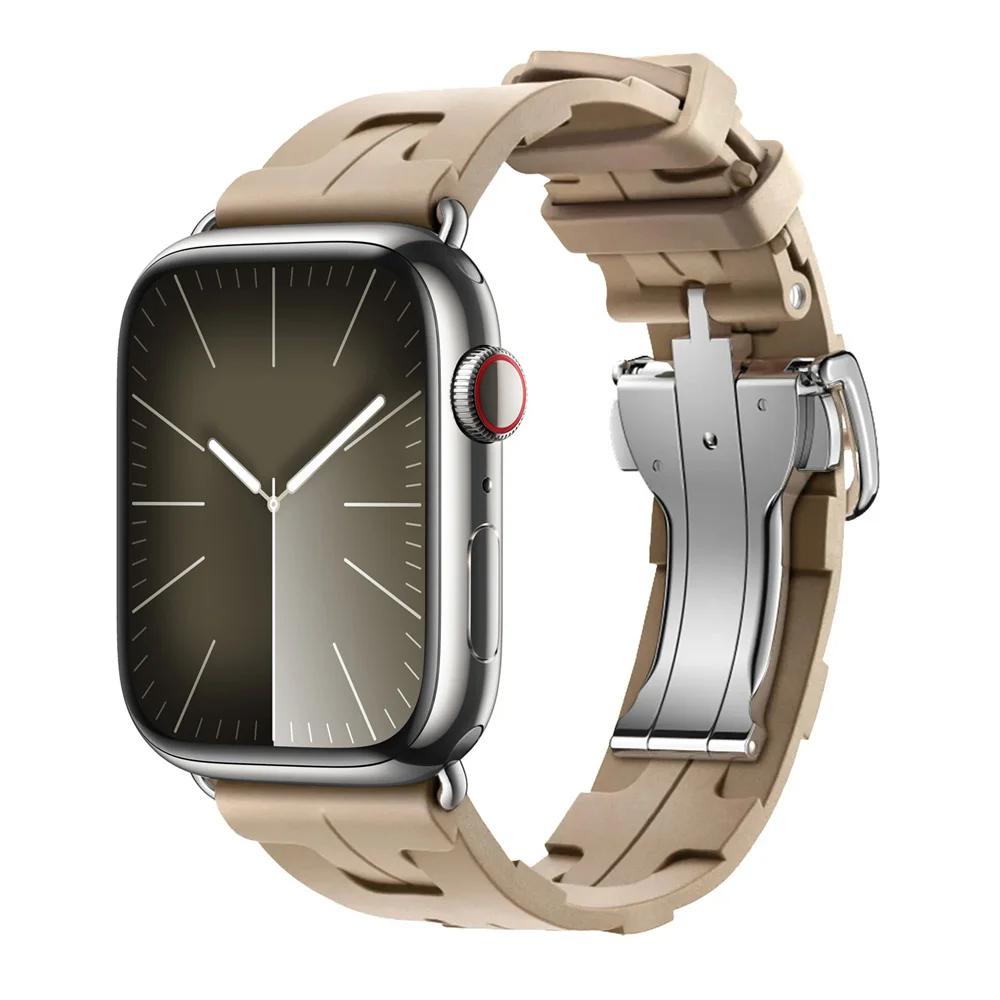 Con Logo Kilim Cinturino in Silicone a Giro Singolo Cinturino per Apple Watch 46mm 42mm Cinturino per Iwatch 11 10 9 8 Ultra3 49mm 45mm 38mm Cinturino per Orologio