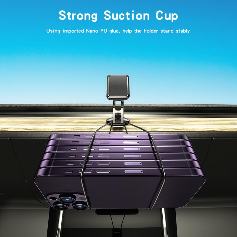 YESIDO C264 Dual Shaft Car Dashboard Monitor Mount Magnetic Phone Holder Adjustable Cellphone Stand