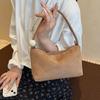 Solid Colors Hasp Suede Sewing Thread Retro Women's Shoulder Bags 2026 High Capacity Casual Versatile Casual Sweet Tote Bags