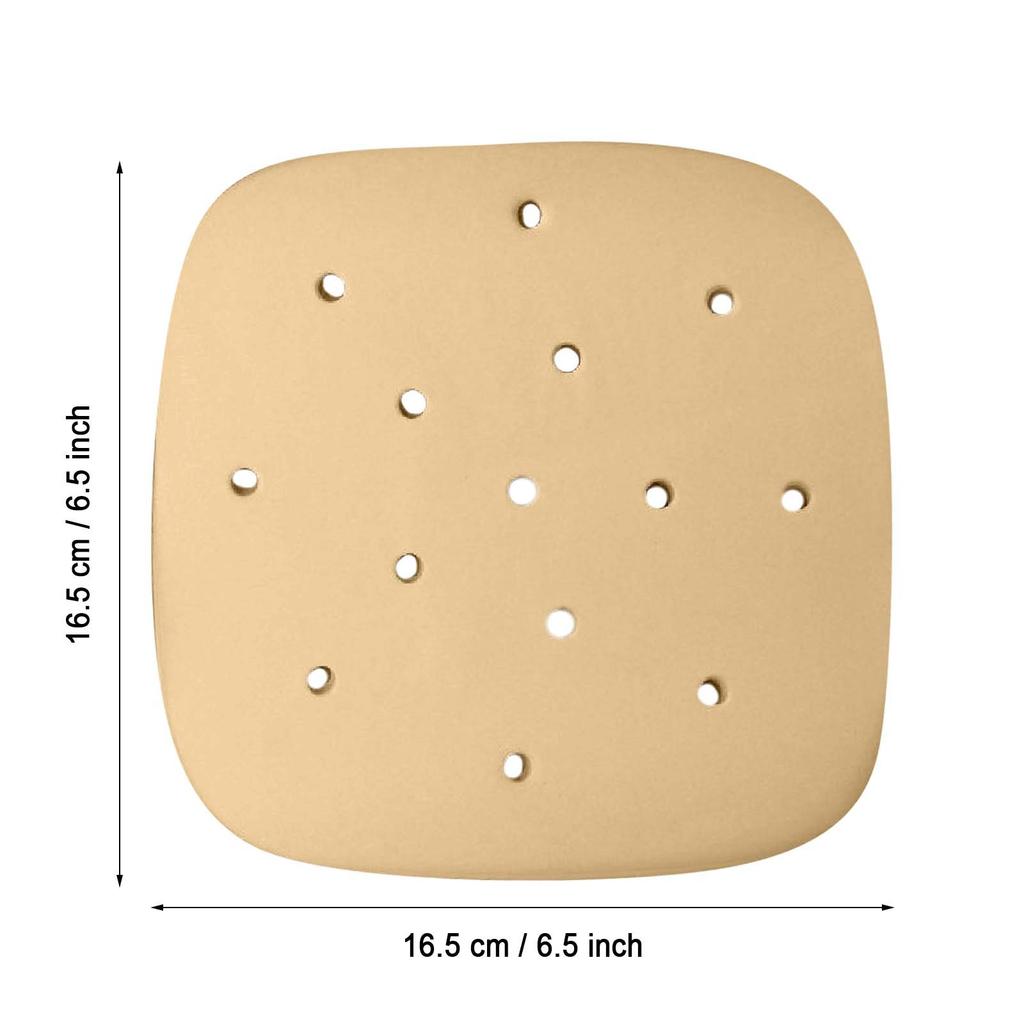100pcs Air Fryer Paper 6.5inch 16.5cm Disposable Air Fryer Liners Square Paper Non-Stick Steaming Mat Oil-Absorbing Paper