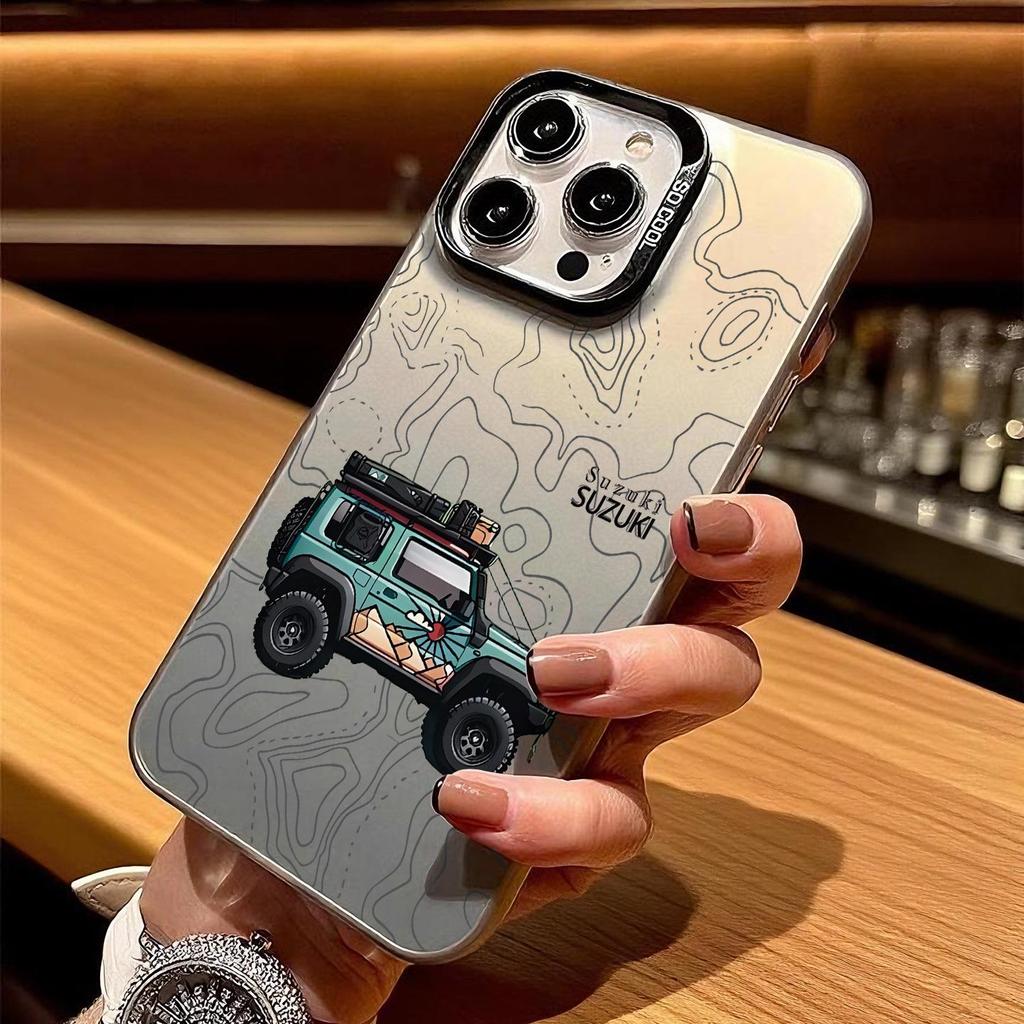 Silver Off-road Vehicle Phone Case for iPhone 12 Pro Max to iPhone 17 - 15-Color Niche Design