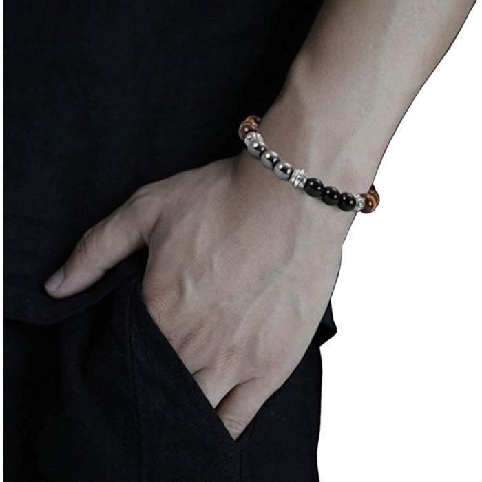 Bracelet - Natural - Triple Protection - Tiger's Eye - Obsidian - Hematite - Unisex