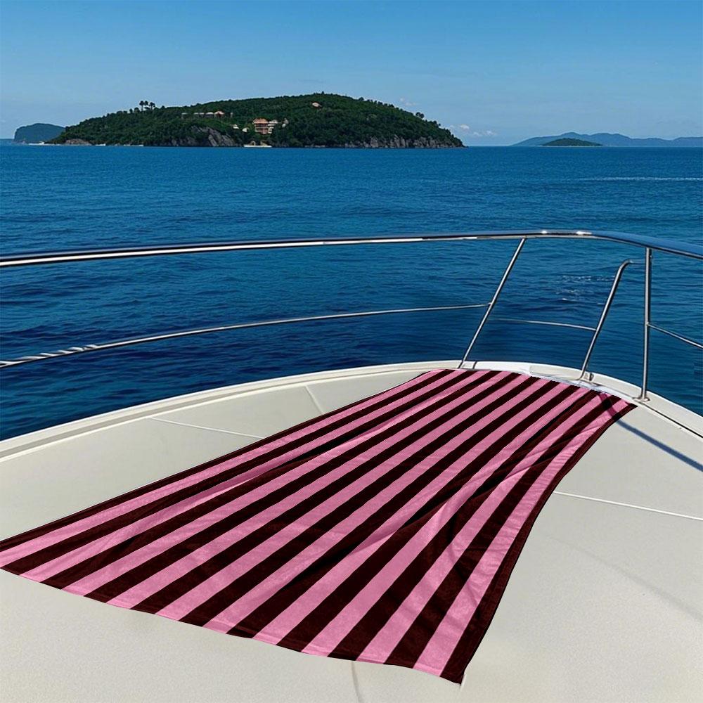 Pink & Burgundy Vertical Stripes Quick Drying Bath Towel Microfiber Beach Towel Light Weight Swimming Camping Yoga Beach Out