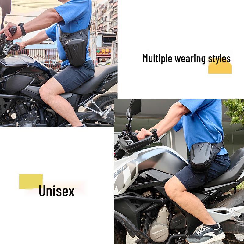 Waterproof Motorcycle Tactical Leg and Waist Bag - Hard Shell Messenger and Riding Backpack for Men