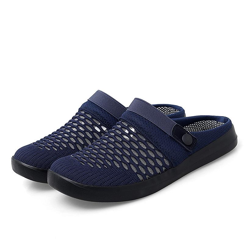 Men's Backless Walking Mule Summer Slip-on Closed Toe Loafer Casual Slide Slipper Traveltime Mule for Men