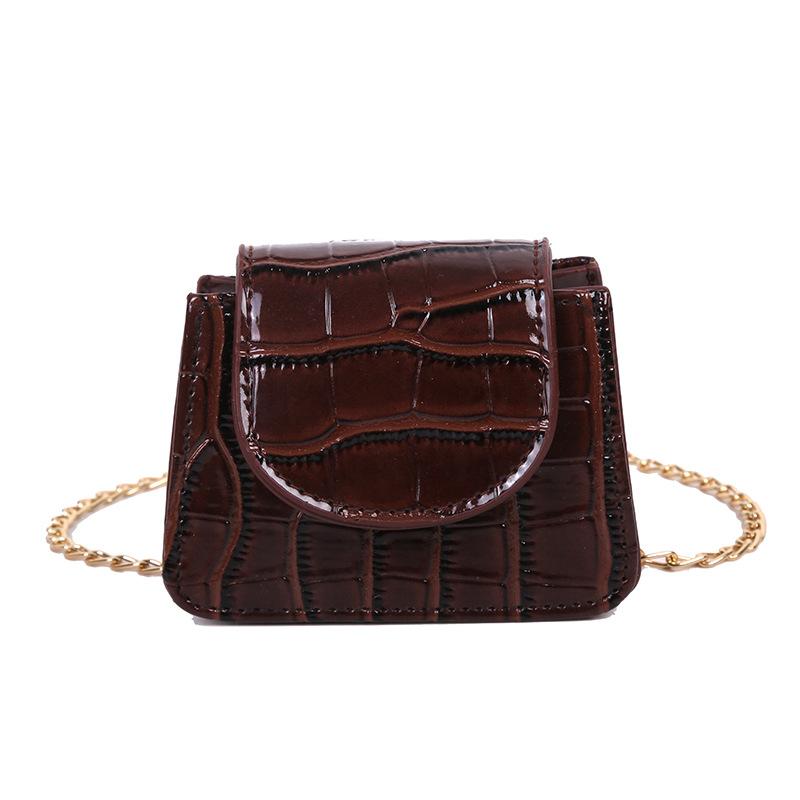 Women Mini Tote Bag New Crocodile Pattern Flap Messenger Crossbody Bag Female Simple Shoulder Bag Compact Square Lady Handbag