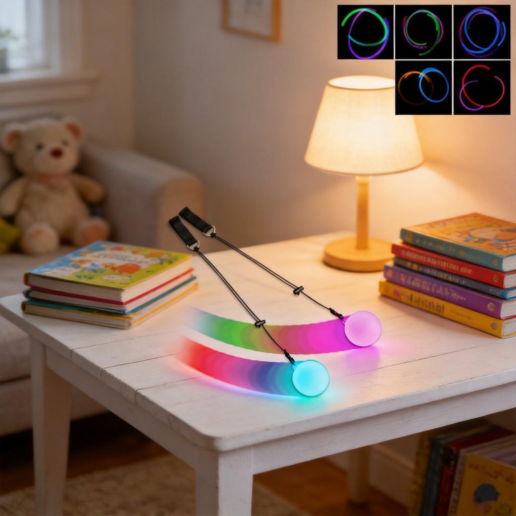 Led Light Up Hand Spinner Toy Lamp With Colorful Glow For Home Use And Gift