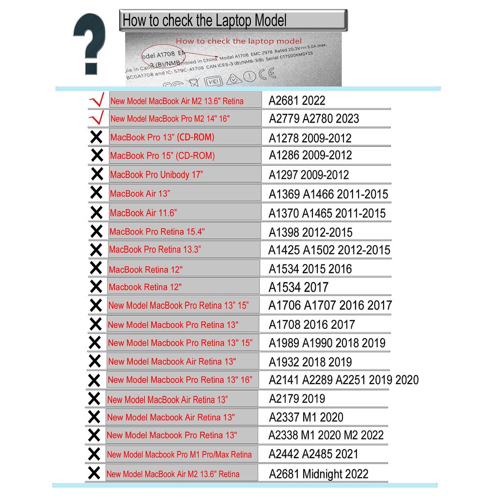Bfenown Erstatningstast Tast MacBook Air M2 M3 Retina A2681 MacBook Pro 14 M2 M3 Pro A2779 A2780 A2918 A2992 MacBook Air M2 M3 A22 941 3114 Svart