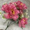 Bouquet di Fiori di Seta 6 Teste di Peonia Matrimonio Decorazione per la Casa Con Design Realistico Per Fotografia