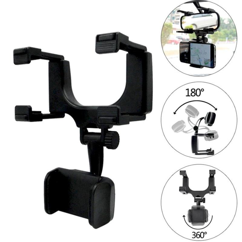 

360Celsiusar Phone Holder Rearview Mirror Mount Bracket Navigation Gps Mobile Stand Clip Foldable Adjustable Car Cell Phone Support