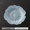Frosted Crystal Glass Tea Tray: Petal-Shaped Dessert & Fruit Plate for Japanese Gongfu Ceremony.