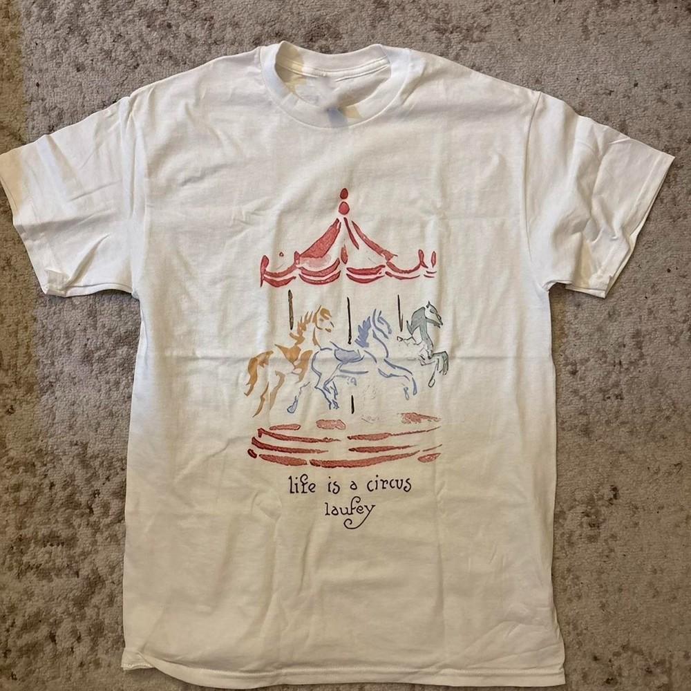 Винтажная футболка Laufey Life is a Circus с коротким рукавом, белая, размеры от S до 5XL, SN263, унисекс S