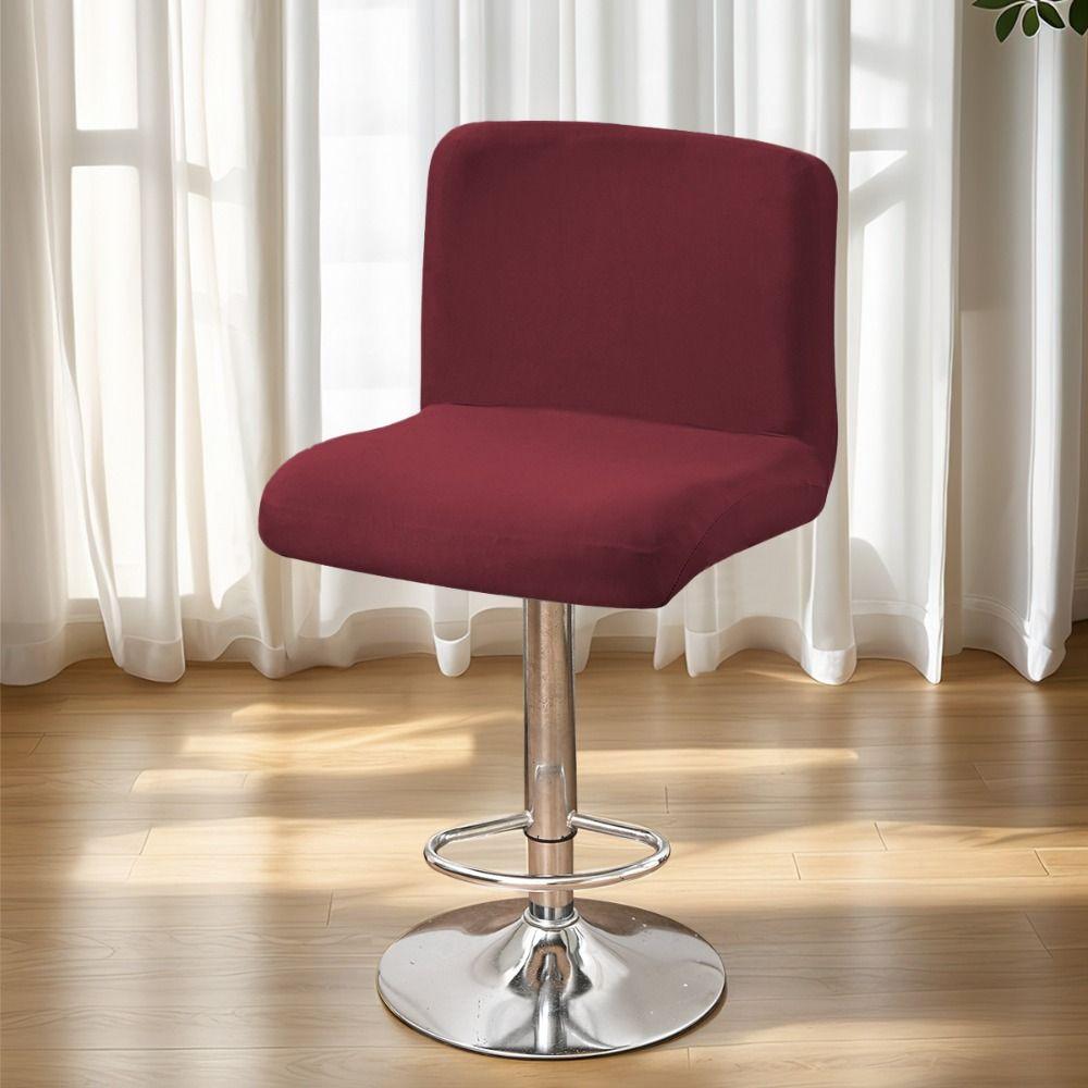 Solid Color Low Back Chair Cover Stretch All-inclusive Lift Chair Decorative Cover Dustproof Reusable Bar Stool Chair Cover