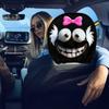 2PCS Funny Cartoon Eyes Headrest Covers, Car Front Seat Head Rest Decor Pillow for SUV Truck MPV RV, Auto Interior Accessories