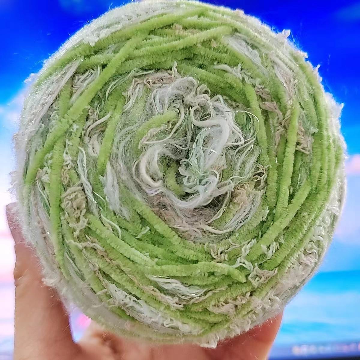 

Garden Series Hand Mixed Knitting Yarn 80g Green Flower Thread Handmade Crochet Stick Needle Woven Bag Hair Loop Yarn Gift Decor