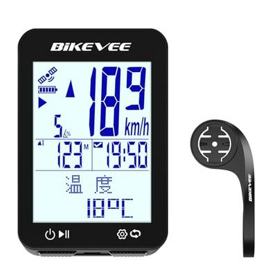 Bikevee GPS Wireless Bicycle Speedometer, Cycle Computer with Auto Start/Stop, Auto Backlight, Waterproof, Odometer, MPH/KM/H, 2.4-inch FSTN Tiered Di