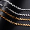 4mm Zierliche Edelstahl Halskette Herz Liebe Gliederkette für Damen Mädchen Goldfarben Beschichtet Halsketten Choker Metallschmuck Geschenk