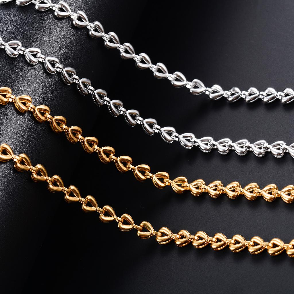 4mm Zierliche Edelstahl Halskette Herz Liebe Gliederkette für Damen Mädchen Goldfarben Beschichtet Halsketten Choker Metallschmuck Geschenk