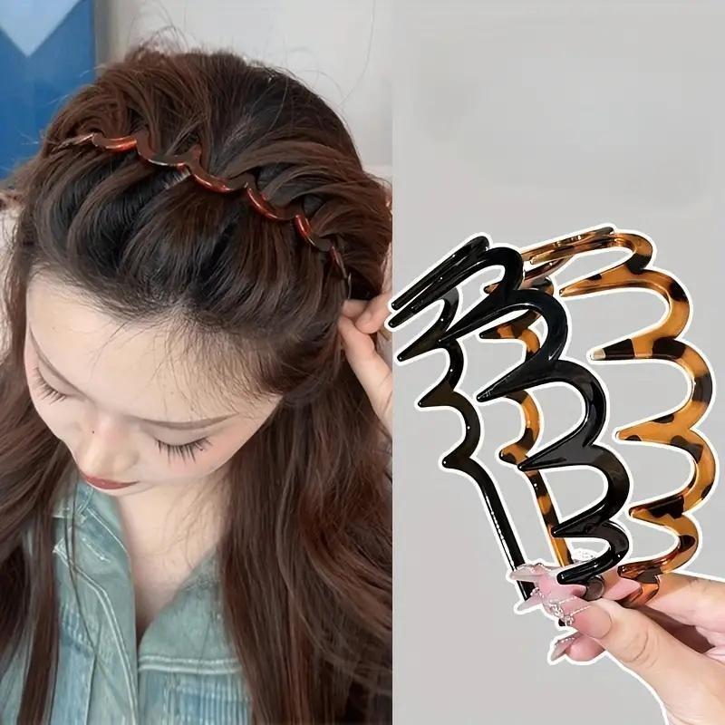 Fascia per Capelli Ondulati Dentata a Doppio Uso per Donna, Una Pinza per Capelli Versatile per Lavare il Viso