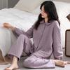 Sandwich Pure Cotton Pajamas Women's Autumn and Winter Mother's Warm Air Cotton Padded Large Size Winter Loungewear Set