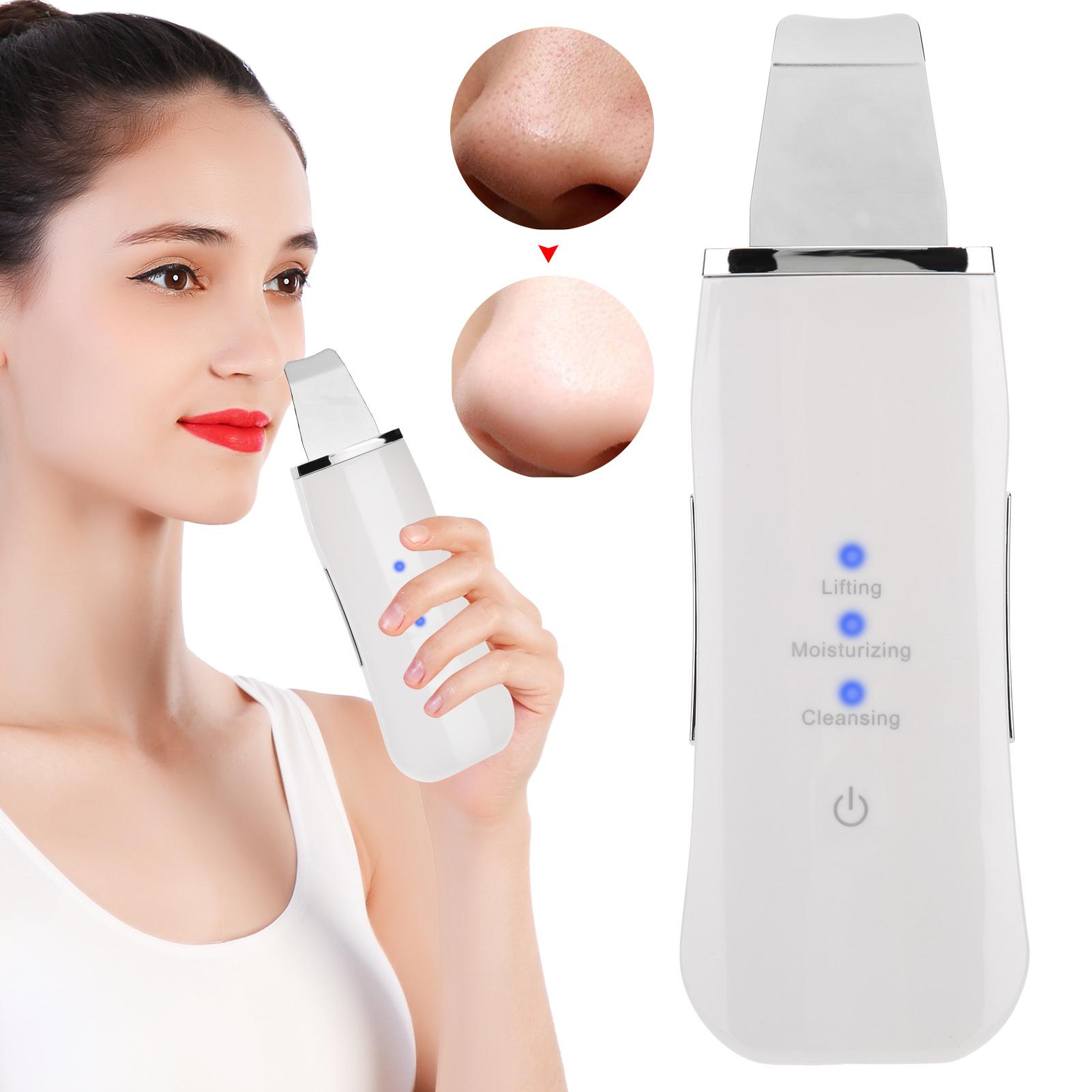 Скруббер для кожи лица, USB аккумуляторная машина для пилинга, ультразвуковой отшелушивающий уход за кожей(черный )